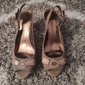 Ellen Tracy Jagger Peep Toe Heels